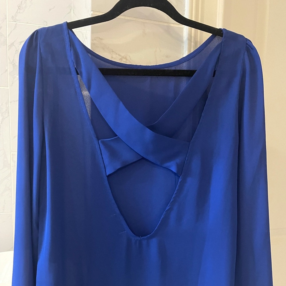 Toni Royal Blue Cris-Cross Low Back Blouse - S